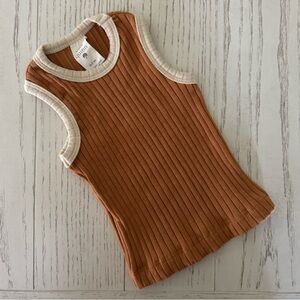 Kate Quinn Ribbed Caramel Cotton Tank